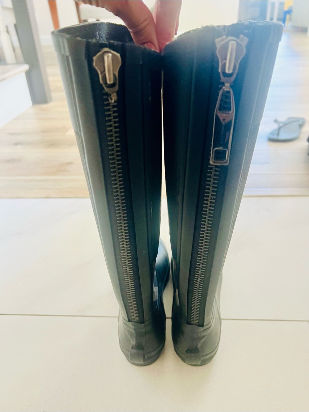 Burberry Rain Boots Signature House Check Black/Gray Size 39 - Picture 5 of 7